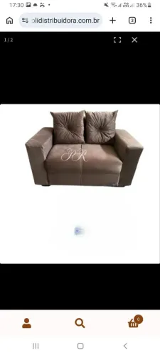 Sofa Pop Bela 2 / Lugares Veludo apenas R$ 420,00 almofadas soltas Pés em Madeira