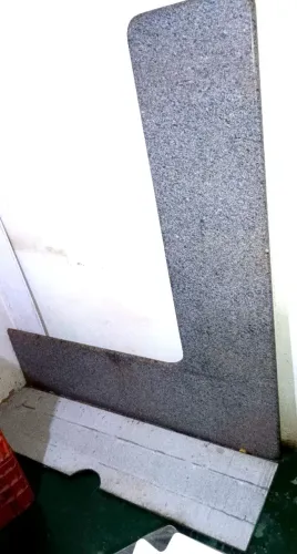 Tampo Balcão e pia de pedra de granito cinza