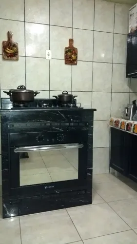 Fogão completo de granito preto Via Láctea