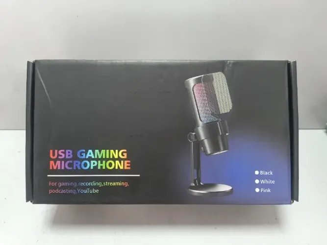 Lt 013 Microfone Condesandor GamerProfissional de Mesa USB RGB Preto