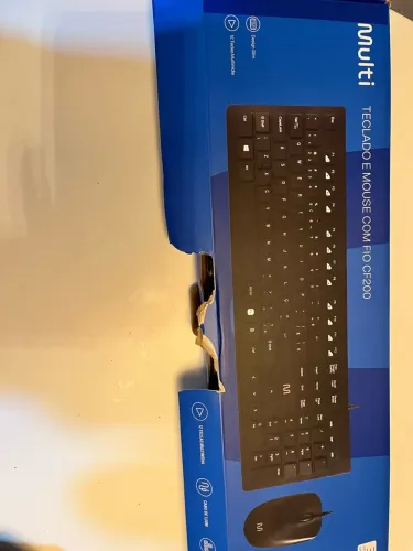 Kit Teclado + Mouse com Fio Multilaser / Multi (Novo / Plástico de Fábrica)