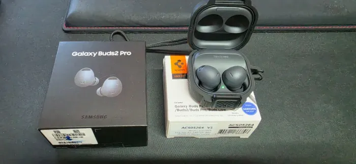 Samsung Galaxy Buds2 Pro Preto - Praticamente Novo, Completo, Nota Fiscal + Capa Spigen