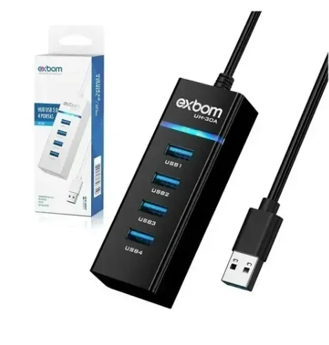 HUB USB 3.0 COM 4 PORTAS