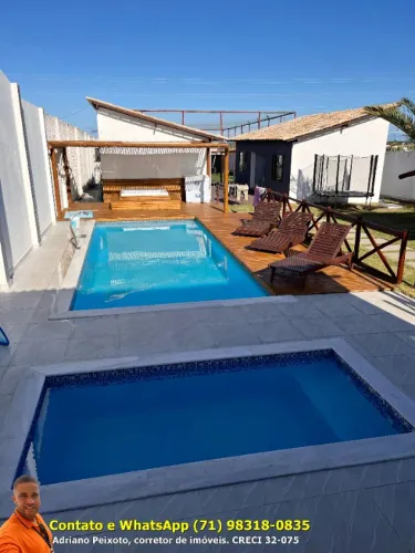 Chácara Arembepe Linha Verde, 6 suítes, mirante vista mar, condomínio