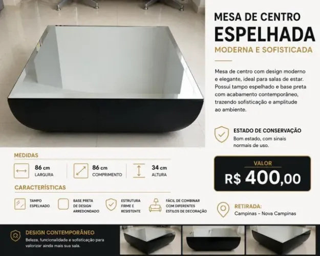 Mesa de Centro Quadrada