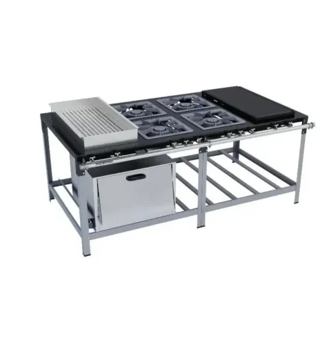 Fogão industrial 4 bocas forno banho Maria e chapa, baixa pressão, novo, só usado em casa.