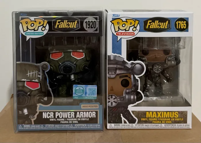 Funko Ncr Power Armor Limitado 9500 peças e Maximus comum Fallout