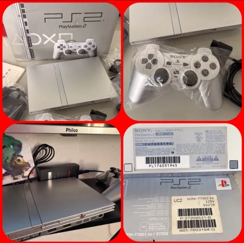 Antigo Sony Play2 Ps2 Prata com caixa Original Serial Correto Aceito Cartão 18X