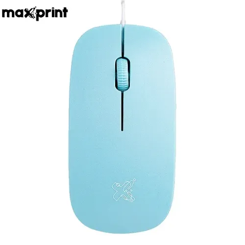 Mouse com Fio Optico USB 1200 DPI Ergonomico para PC e Notebook Azul - Maxprint Surface