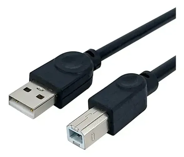 Cabo Usb Impressora 3 Metros Tipo B 3m Hp Epson Canon Elgin Preto