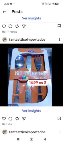Kit 3 peças talher iimos infantil