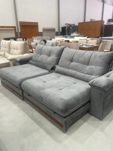 Sofá Catar De Luxo Retrátil e Reclinável Gigante De 2,90