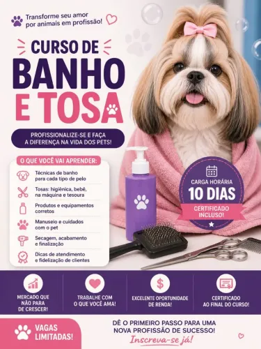 Curso de banho e tosa 