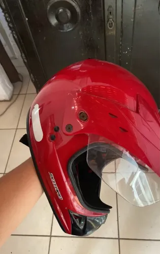 Capacete motocross com viseira fume extra