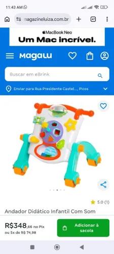 Andador e mesa de atividades infantil Calesita