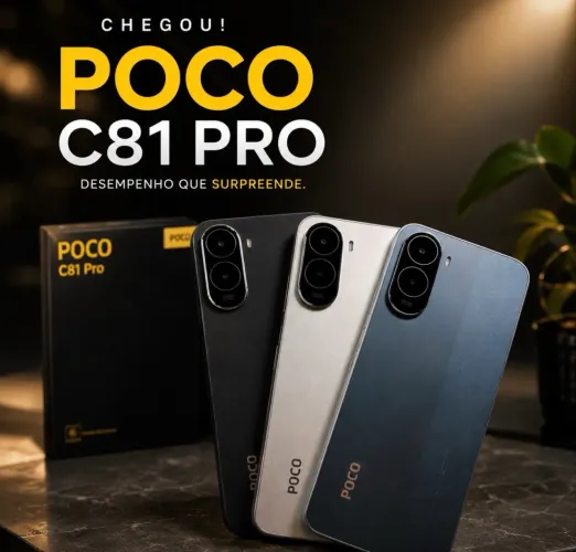 Celular Xiaomi Poco c81 PRO 4G 128+04 Preto Azul Dourado Novo