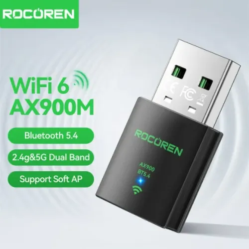 Adaptador WiFi6 5G 2G BT Rocoren