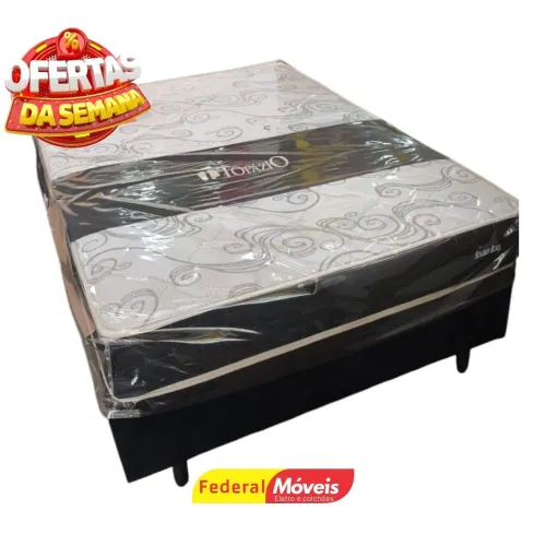 Cama box casal Colchão e Base 1,38x1,88m Topázio - Solicite Catálogo