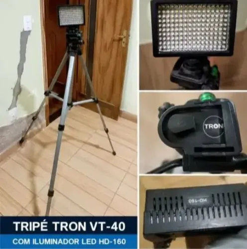 Kit Tripé Profissional + Luz LED HD-160 para Foto e Vídeo