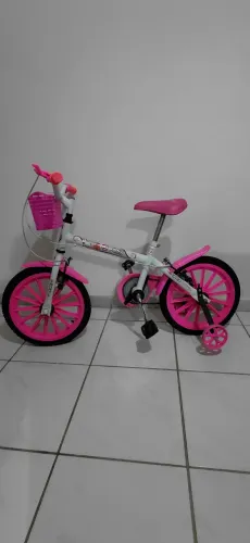 Bicicleta Infantil Aro 16 Track Bikes Pinky WR Rosa com Cestinha e Rodinhas