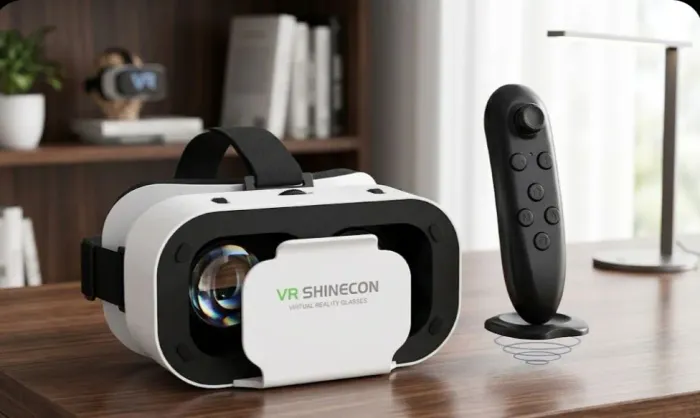 Kit Óculos Realidade Virtual 3D VR Shinecon com Controle Remoto Bluetooth