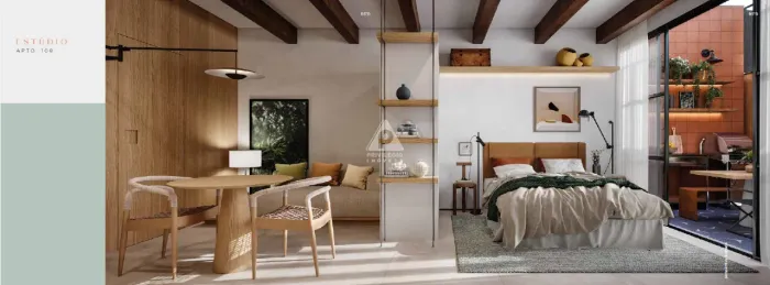 Studio novo com área externa na Gávea