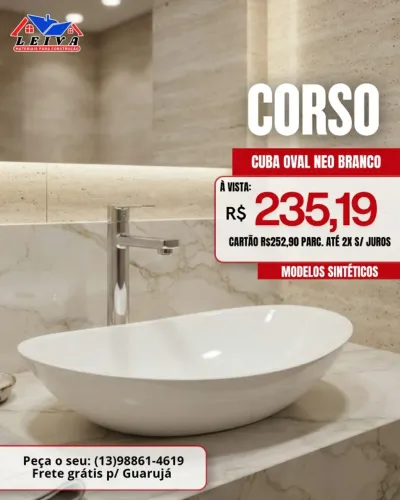 Cuba Oval Neo Branco - Sintetica Corso
