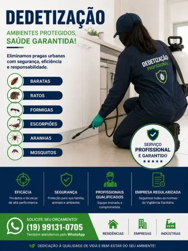 Faço dedetização residencial, comercial e industrial!