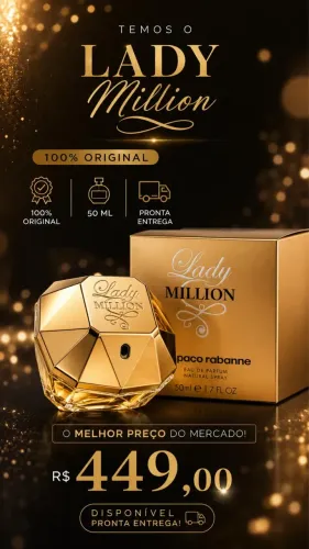 Perfume Lady Million Paco Rabanne Eau de Parfum 50ml Original Lacrado