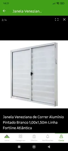 Janela alumínio branco 1,00x1,50 nunca usada