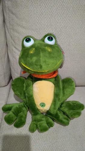 Sapinho de pelúcia verde - 30 cm