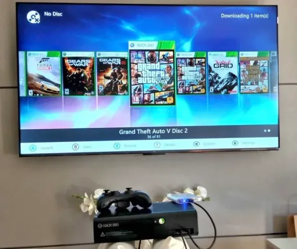 Xbox 360 com HD de jogos