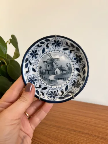 Prato de Porcelana Decoração de Parede Delft Blue