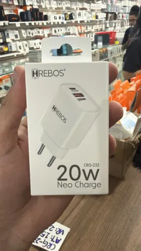 Fonte turbo HREBOS (CRG-232). 1USB 1TIPO C (Atacado)