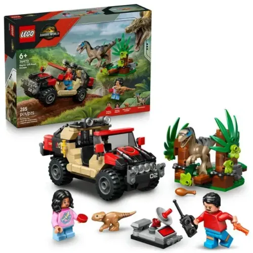 Lego Jurassic World Fuga Off-Road Do Raptor 285 Peças 76972