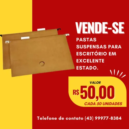 Pastas suspensas para escritório