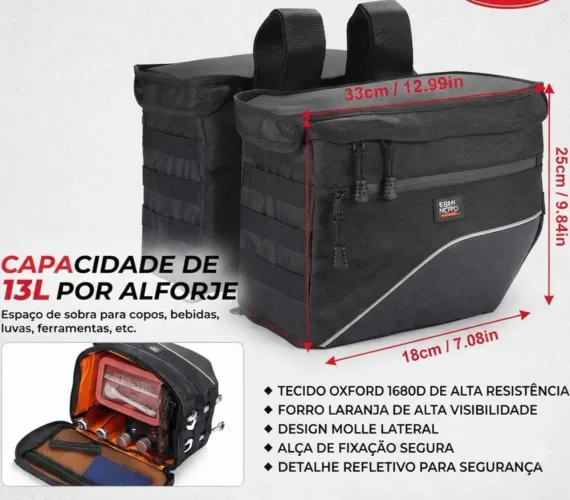 Alforjes de Lona Novo 26 L ( 13 litros cada)