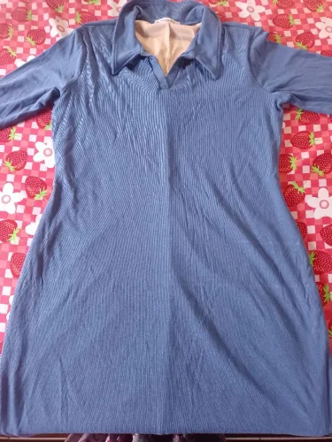 Vestido azul forrado