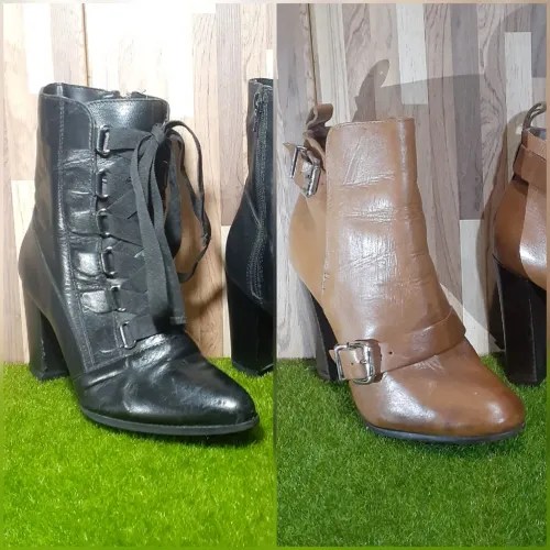 2 Botas 37 em Couro Legítimo (Lote Único)