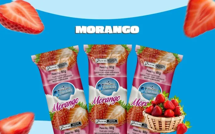 Picolé de Morango Veras Nunes - Refrescância e sabor em cada mordida!