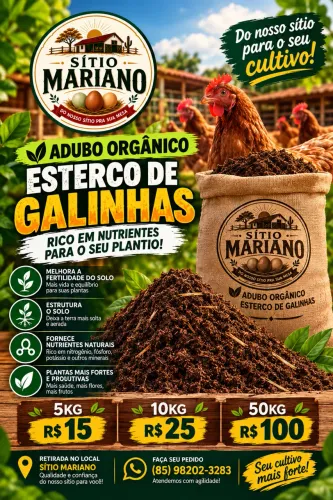 Esterco de Galinha - Adubo Orgânico