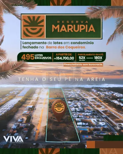 Lançamento espetacular em condomínio de lotes, pé na areia, na Barra dos coqueiros!!!