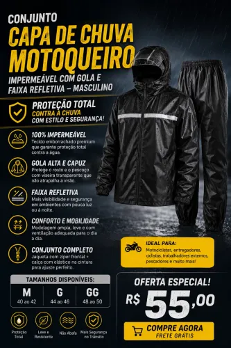 Capa de chuva motoboy