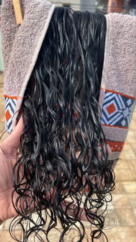 Vendo cabelo natural brasileiro cacheado 180g | 50cm