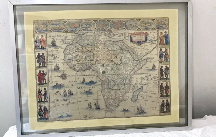 Quadro Mapa da África de Willem Blaeu - Edição Hammond Inc.".