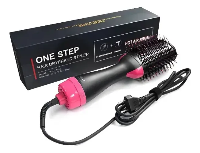 Escova 3 EM 1 Secadora Profissional Seca Alisa E Modela Cabelo