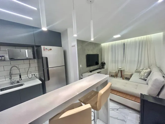 APARTAMENTO 2 QUARTOS SEMIMOBILIADO NO PONTAL OCEÂNICO 