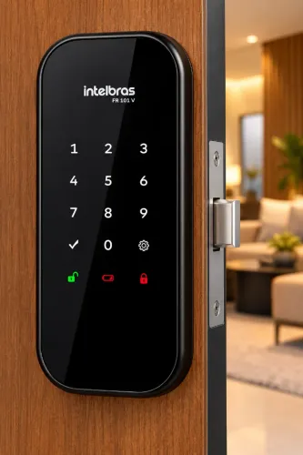 Fechadura Digital Intelbras FR 101 V com Senha Touchscreen Preta