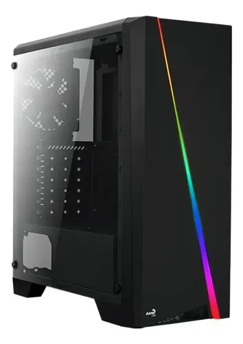 Gabinete Gamer Flow Mid Tower Rgb Aerocool Cylon Rgb Lateral Vidro Black
