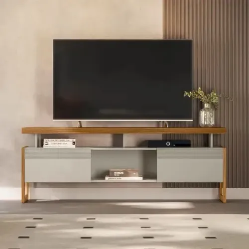 Rack Esmeralda Linea Brasil, ideal para TVs até 70 Polegadas - Entrega Imediata;